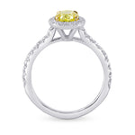 Fancy Intense Yellow Oval Diamond Halo Ring