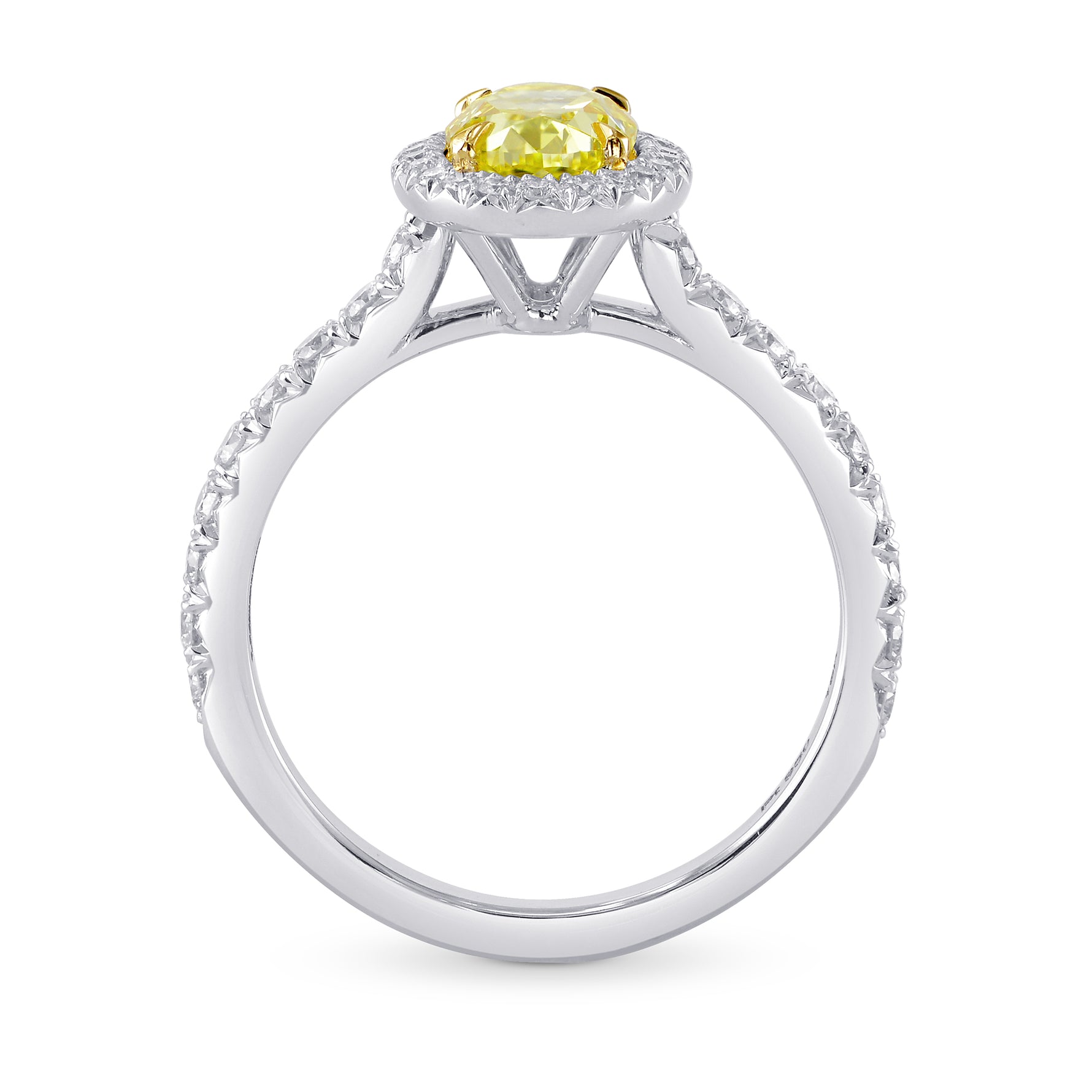 Fancy Intense Yellow Oval Diamond Halo Ring