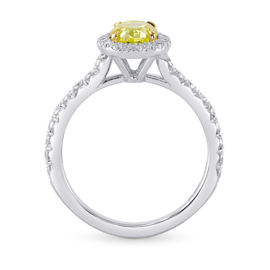 Fancy Intense Yellow Oval Diamond Halo Ring