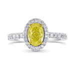 Fancy Intense Yellow Oval Diamond Halo Ring
