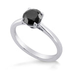 Fancy Black Round Diamond Solitaire Ring