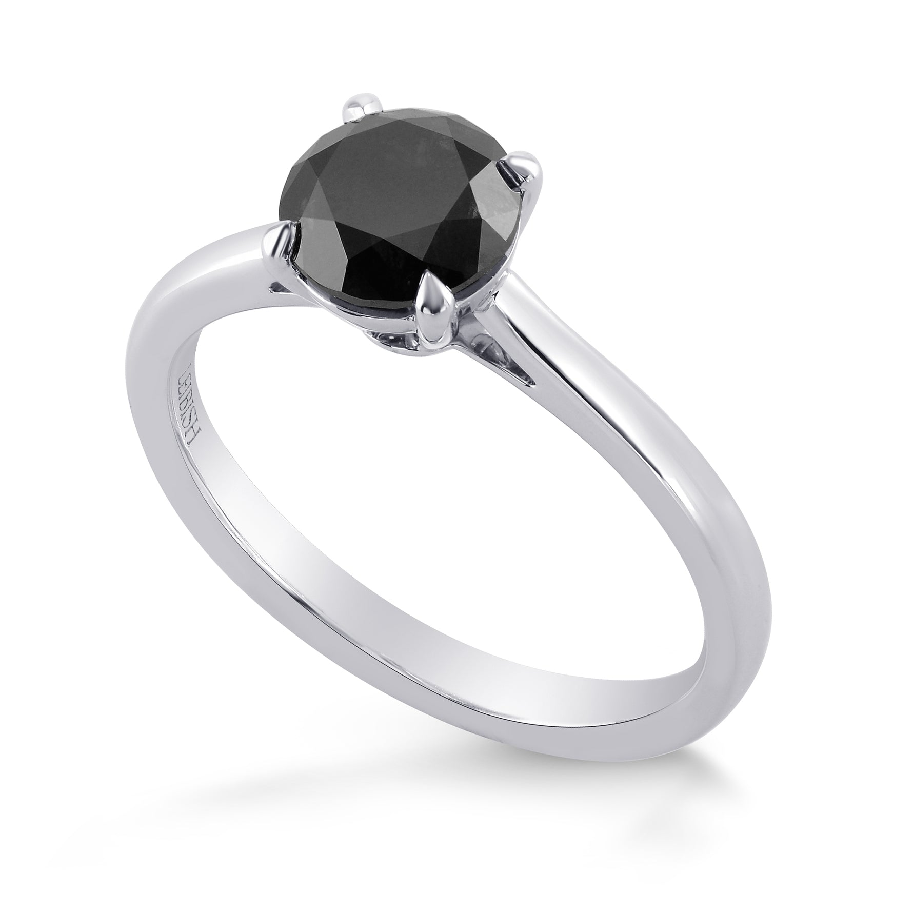 Fancy Black Round Diamond Solitaire Ring