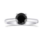 Fancy Black Round Diamond Solitaire Ring
