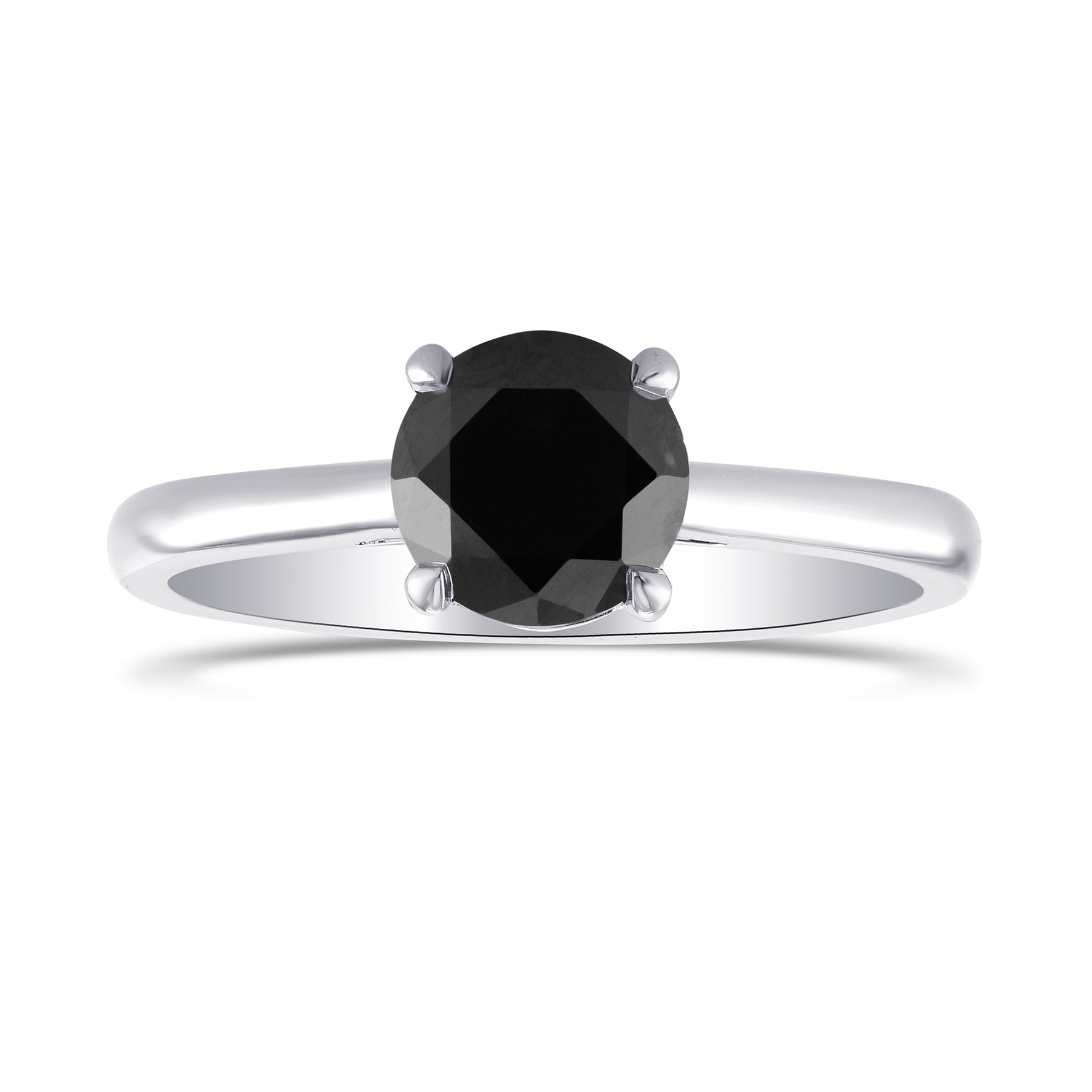 Fancy Black Round Diamond Solitaire Ring