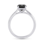 Fancy Black Round Diamond Solitaire Ring