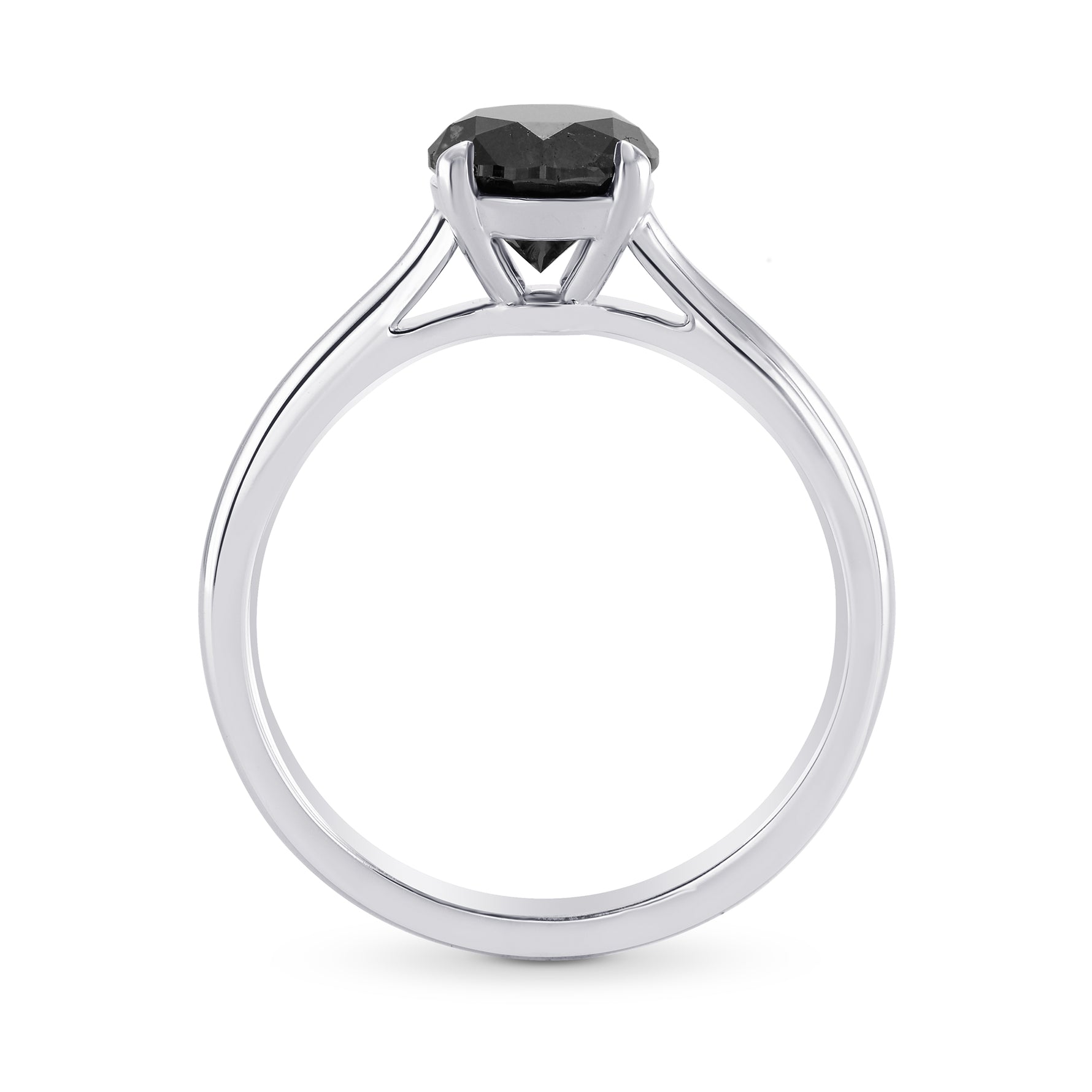 Fancy Black Round Diamond Solitaire Ring
