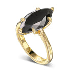 Fancy Black Marquise Solitaire Diamond Ring - 3