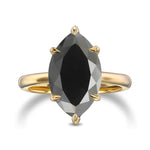Fancy Black Marquise Solitaire Diamond Ring
