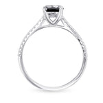 Fancy Black Round Side Stones with Split Shank Diamond Ring - 2