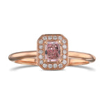 Fancy Pink Radiant 3D Halo Diamond Ring