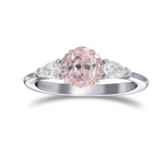 Fancy Pink Oval & Pear Diamond Semi-Halo Ring