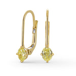 Fancy Light Yellow Oval Diamond Drop Earrings