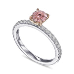 Argyle 3PR Fancy Intense Orangy Pink Round Side-Stone Diamond Ring - 3