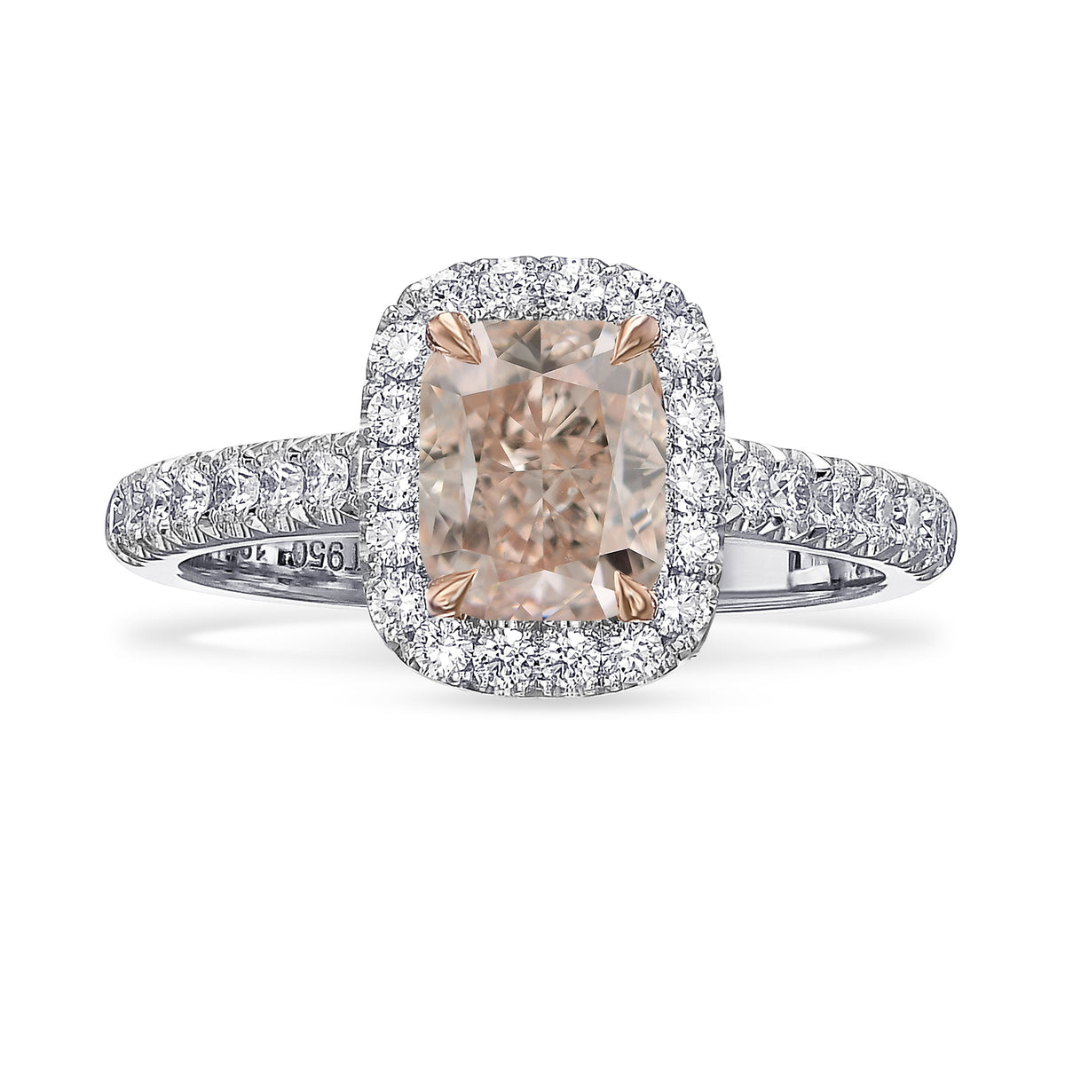 Fancy Light Pink Cushion Halo Diamond Ring