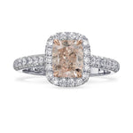 Fancy Light Pink Cushion Halo Diamond Ring
