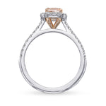 Fancy Light Pink Cushion Halo Diamond Ring - 2