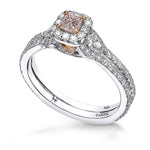Light Pink Princess & Pear Diamond Ring - 3