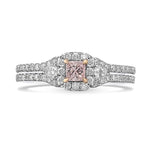 Light Pink Princess & Pear Diamond Ring