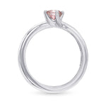 Argyle 3PR Fancy Intense Orangy Pink Round Diamond Solitaire Wedding Ring Set - 3