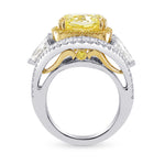 Fancy Intense Yellow, Radiant & Triangle Diamond Halo Ring
