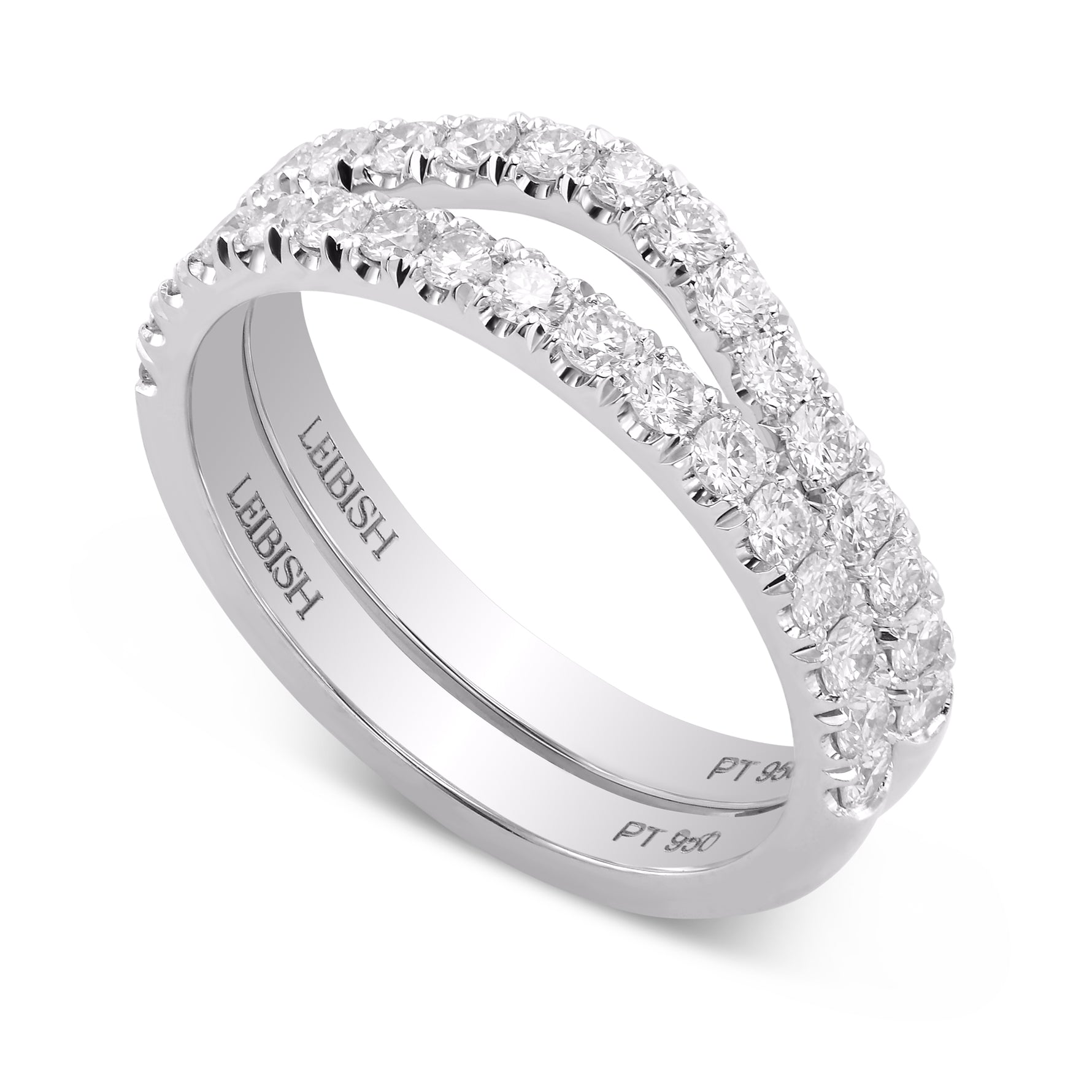 Two Platinum Diamond Wedding bands