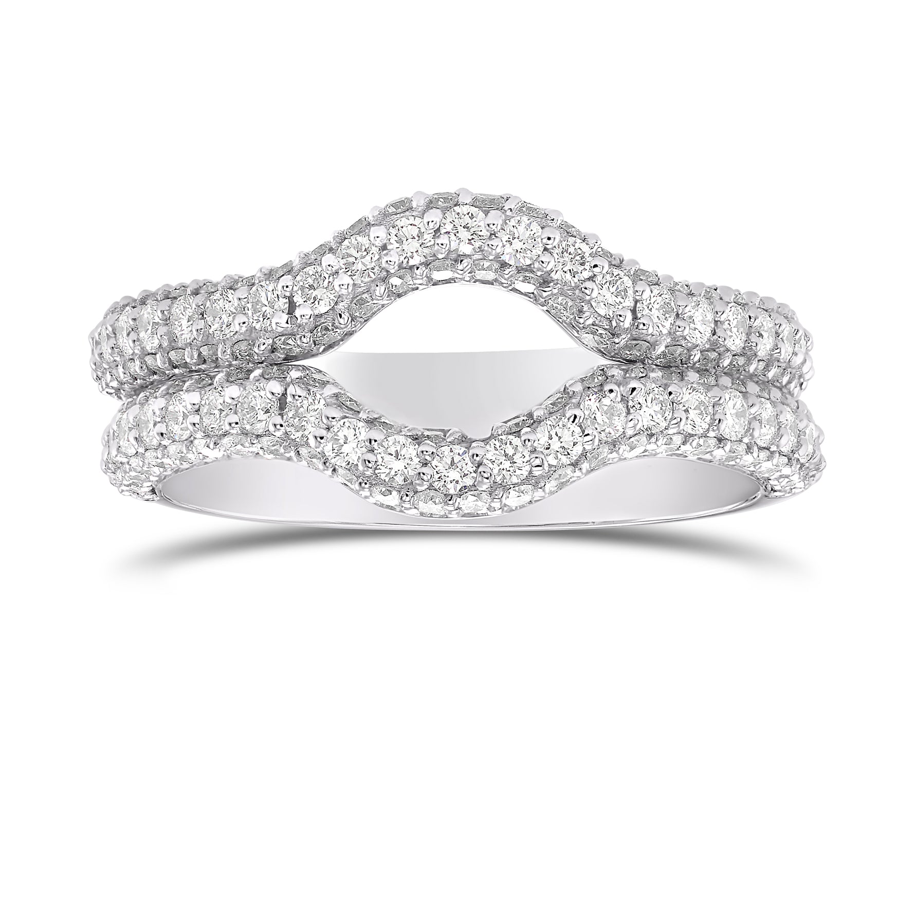 Two contoured diamond half eternity wedding bands