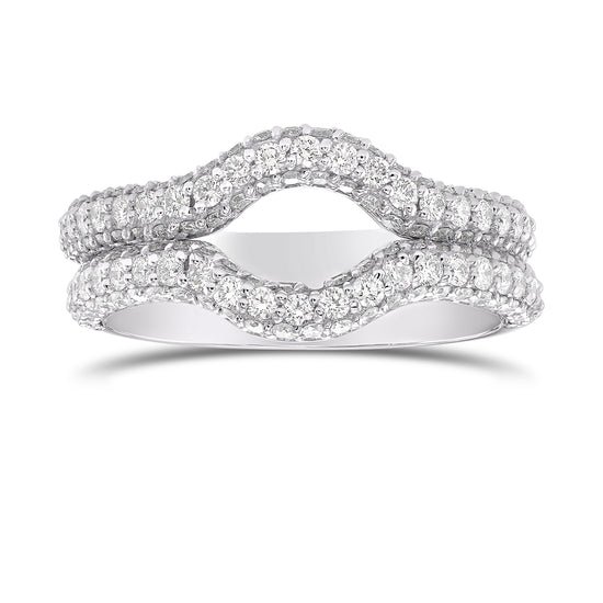 Two contoured diamond half eternity wedding bands