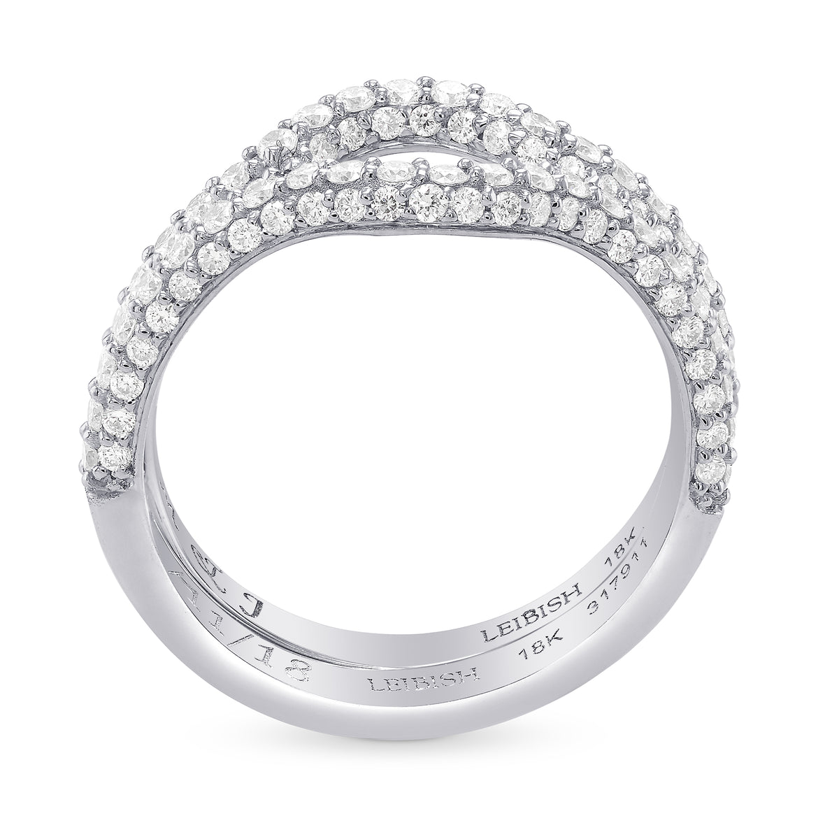 Two contoured diamond half eternity wedding bands