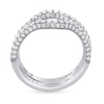 Two contoured diamond half eternity wedding bands
