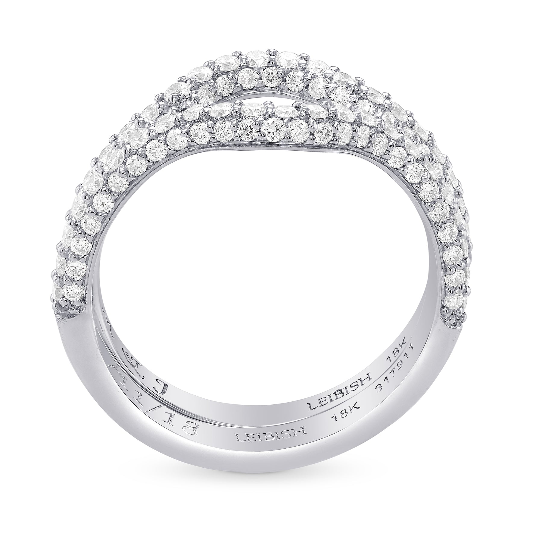 Two contoured diamond half eternity wedding bands