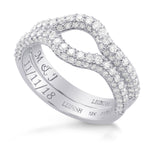 Two contoured diamond half eternity wedding bands