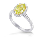 Fancy Intense Yellow Oval Diamond Halo Ring