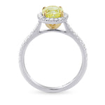 Fancy Intense Yellow Oval Diamond Halo Ring