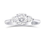 Colorless XXX Round Brilliant 3 Stone Diamond Ring