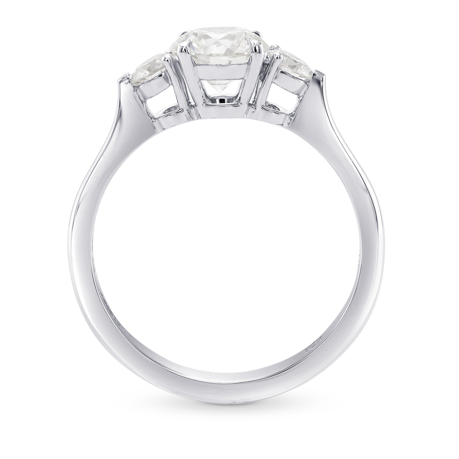 Colorless XXX Round Brilliant 3 Stone Diamond Ring