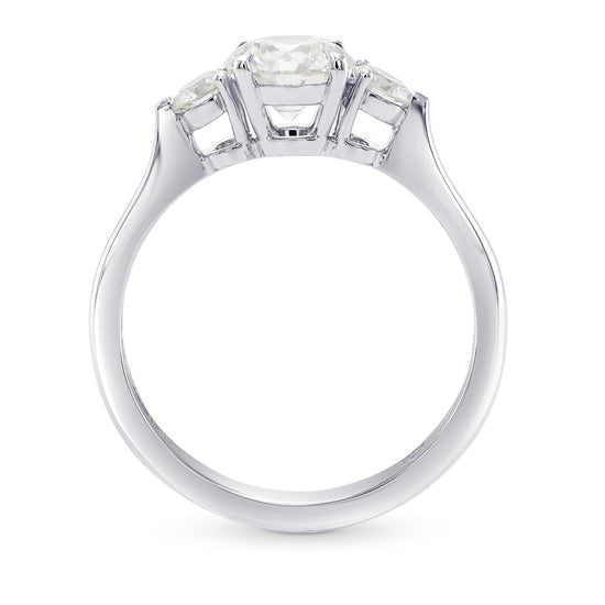 Colorless XXX Round Brilliant 3 Stone Diamond Ring
