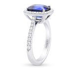 Cushion Sapphire & Diamond Halo Ring