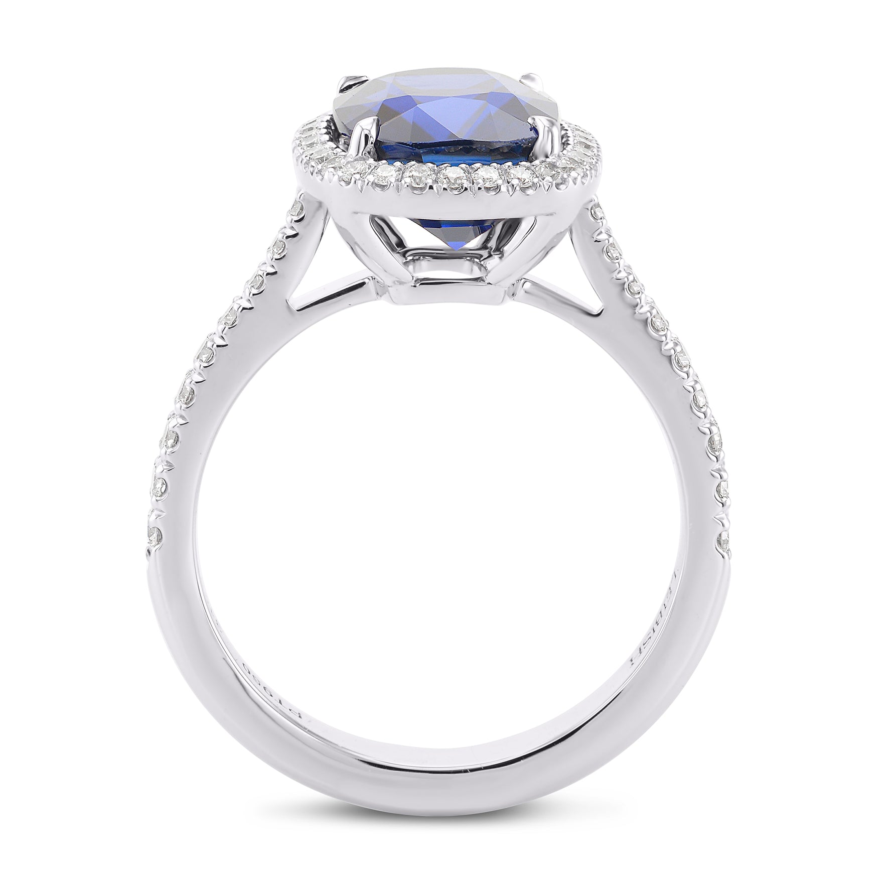 Cushion Sapphire & Diamond Halo Ring