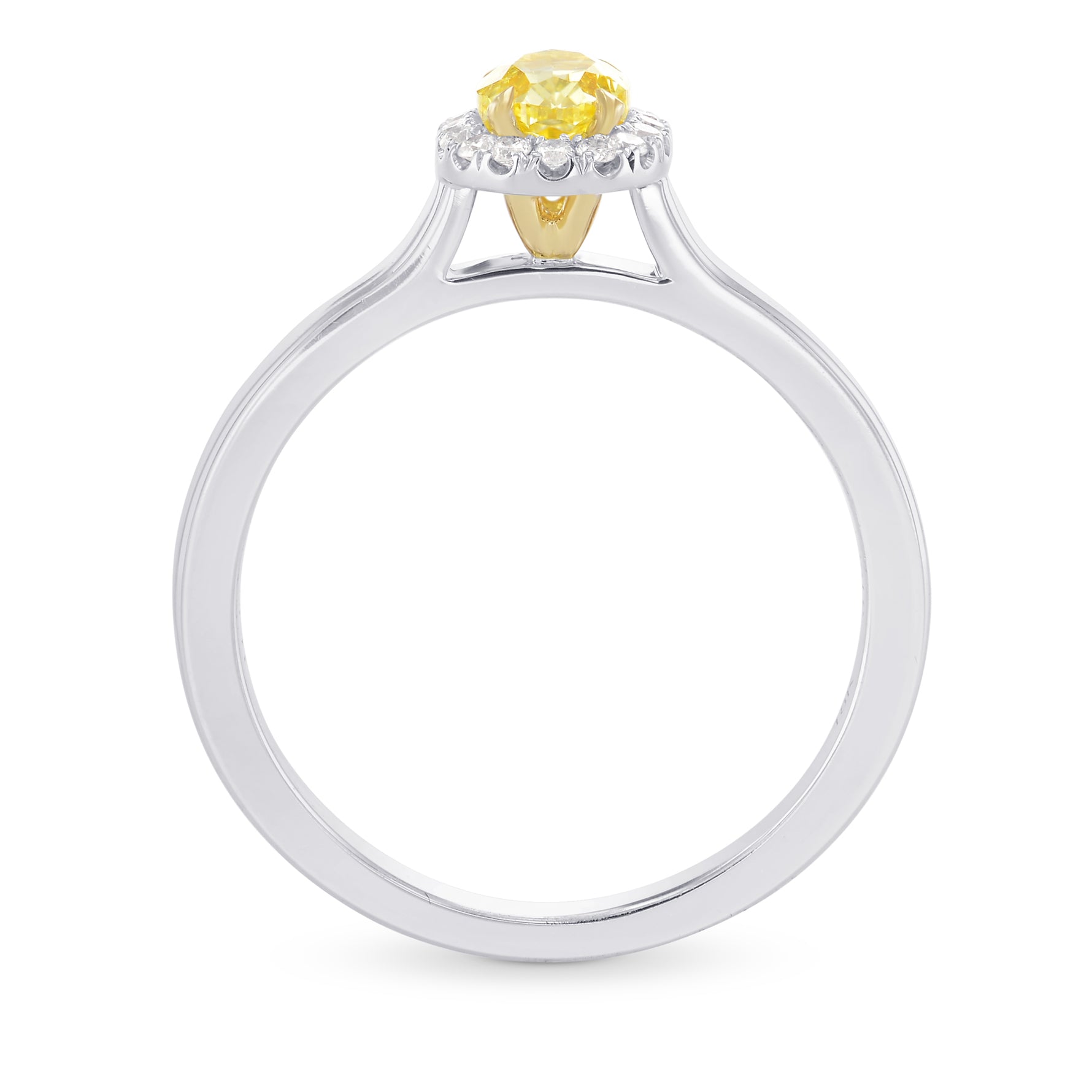 Fancy Intense Yellow Oval Diamond Halo Ring 