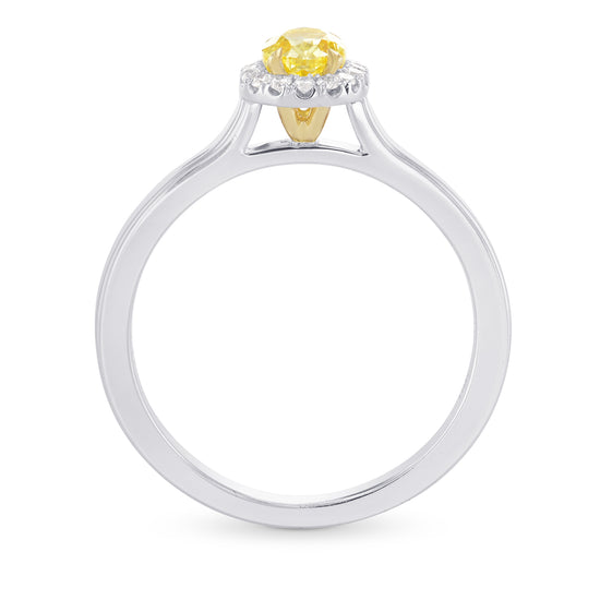 Fancy Intense Yellow Oval Diamond Halo Ring 