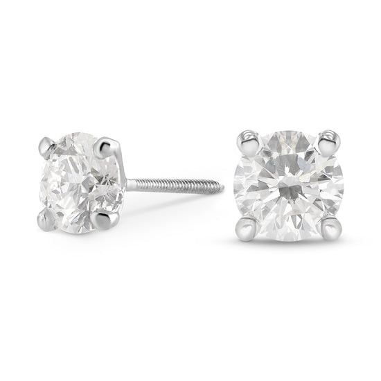 Round Brilliant Stud Earrings