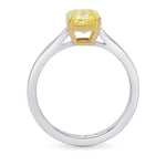 Fancy Intense Yellow Asscher Diamond, Solitaire Ring 