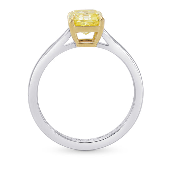 Fancy Intense Yellow Asscher Diamond, Solitaire Ring 