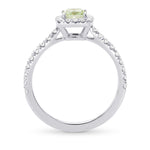 Fancy Light Green Radiant Diamond Halo Ring