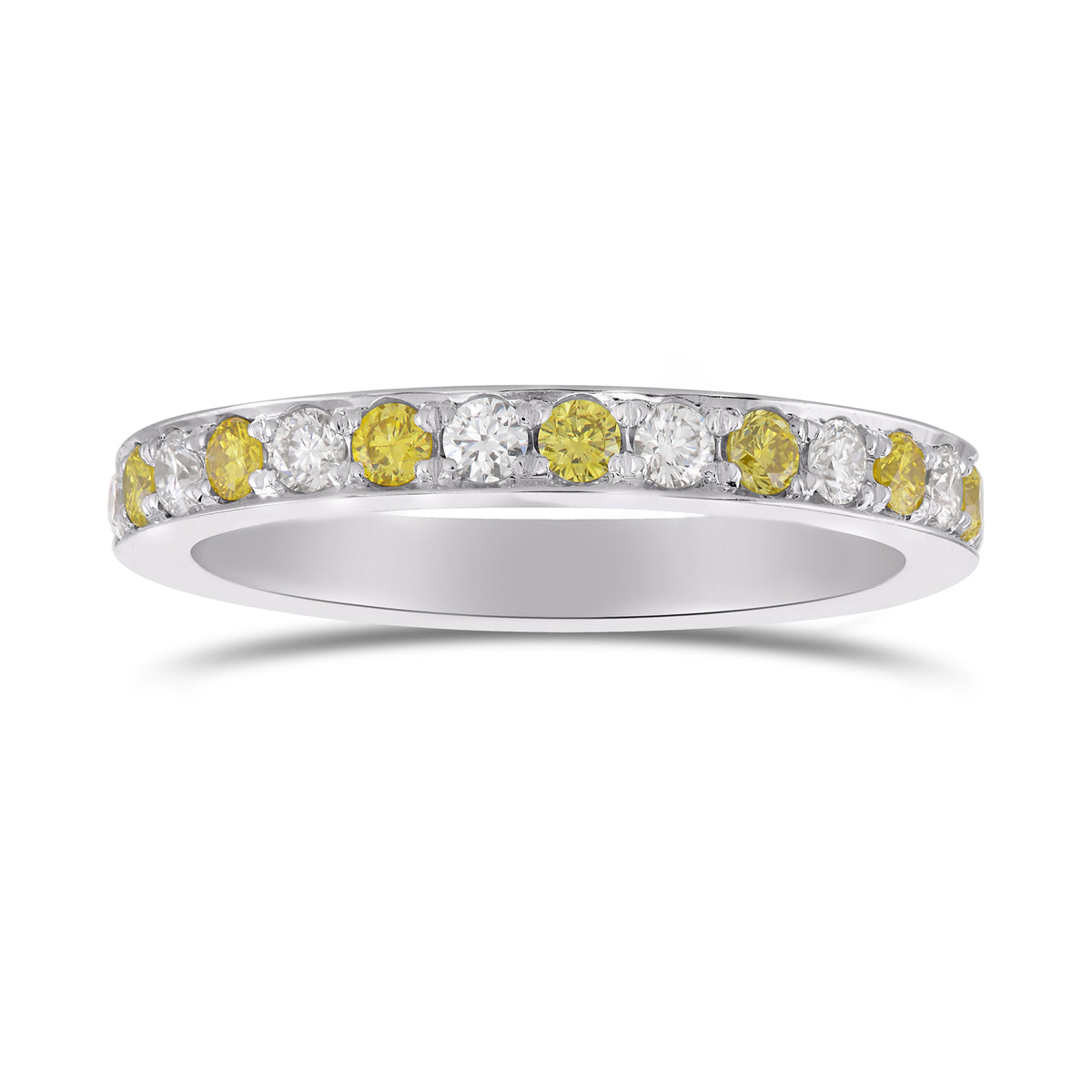 Fancy Intense Yellow and White Diamond Band