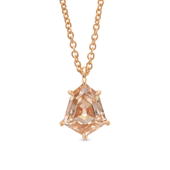Fancy Brown Pink Kite Diamond Solitaire Pendant