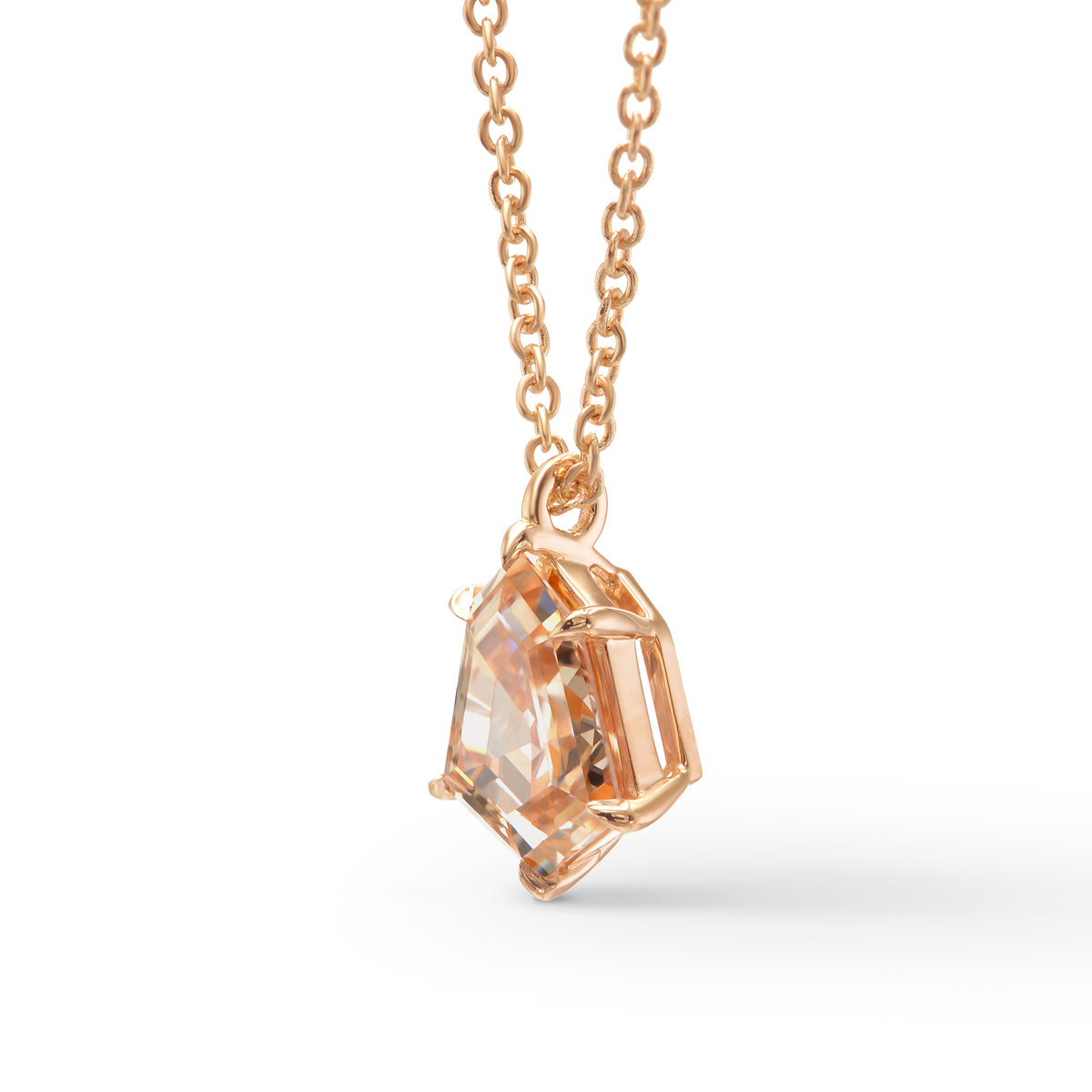 Fancy Brown Pink Kite Diamond Solitaire Pendant