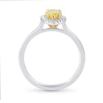 Fancy Yellow Pear Diamond Halo Ring
