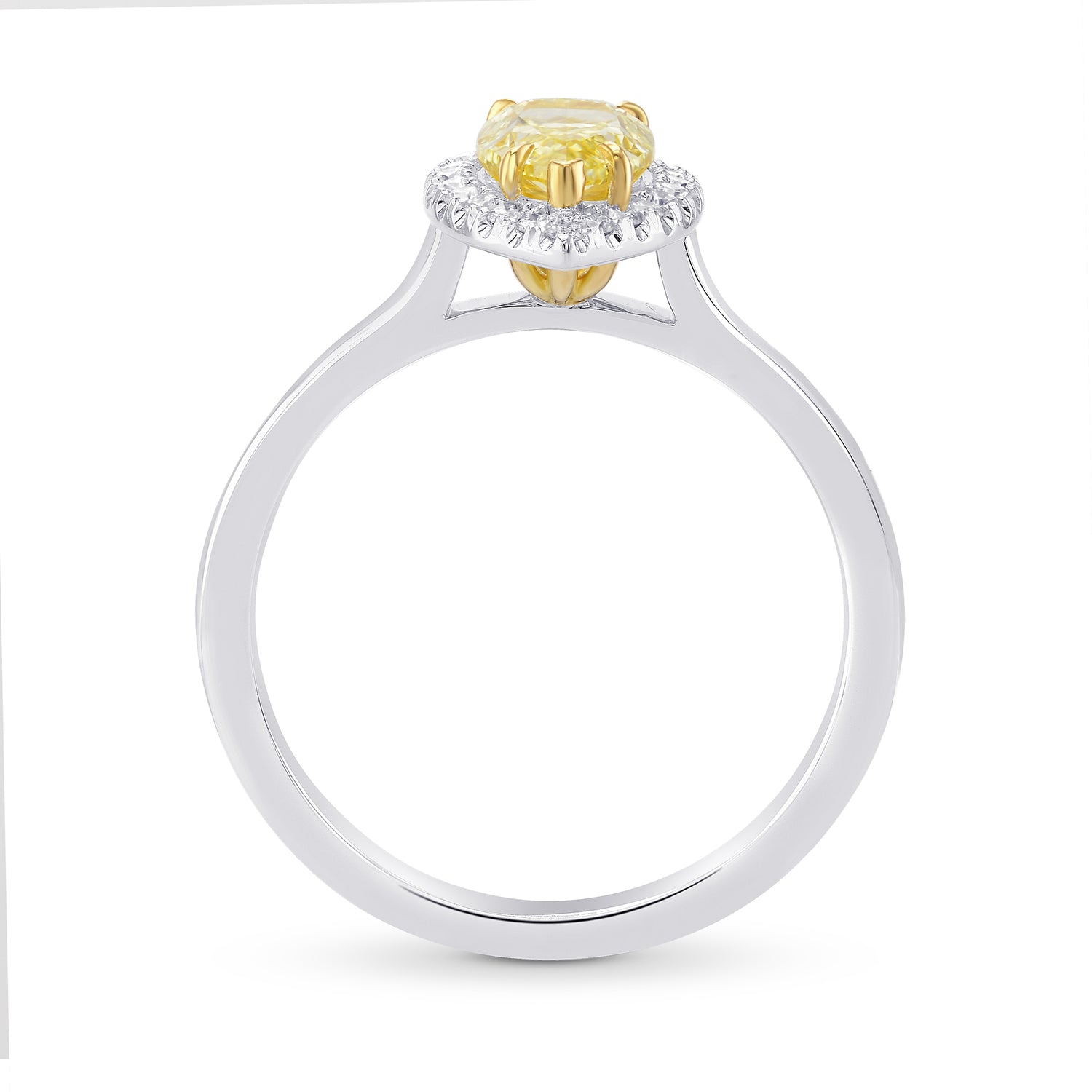 Fancy Yellow Pear Diamond Halo Ring