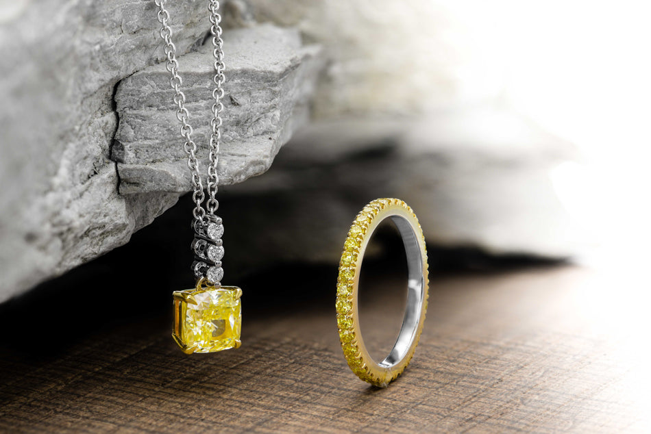 Full Eternity Fancy Intense Yellow Diamond Band